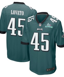 Rick Lovato 45 Philadelphia Eagles Super Bowl LVII Champions Men Game Jersey - Midnight Green