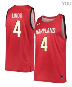 Ricky Lindo 4 Maryland Terrapins Retro Basketball Youth Jersey - Red