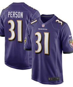 Ricky Person Baltimore Ravens Player Game Jersey - Purple