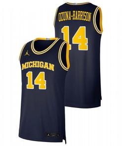 Rico Ozuna-Harrison 14 Michigan Wolverines Navy Basketball Dri-FIT Swingman Jersey