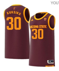 Rihards Kuksiks 30 Arizona State Sun Devils Retro Basketball Youth Jersey - Maroon