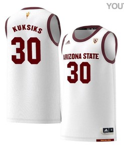 Rihards Kuksiks 30 Arizona State Sun Devils Retro Basketball Youth Jersey - White