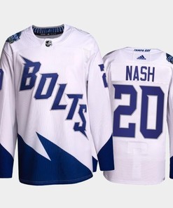 Riley Nash Lightning 2022 Stadium Series White Primegreen Jersey, Men Jersey