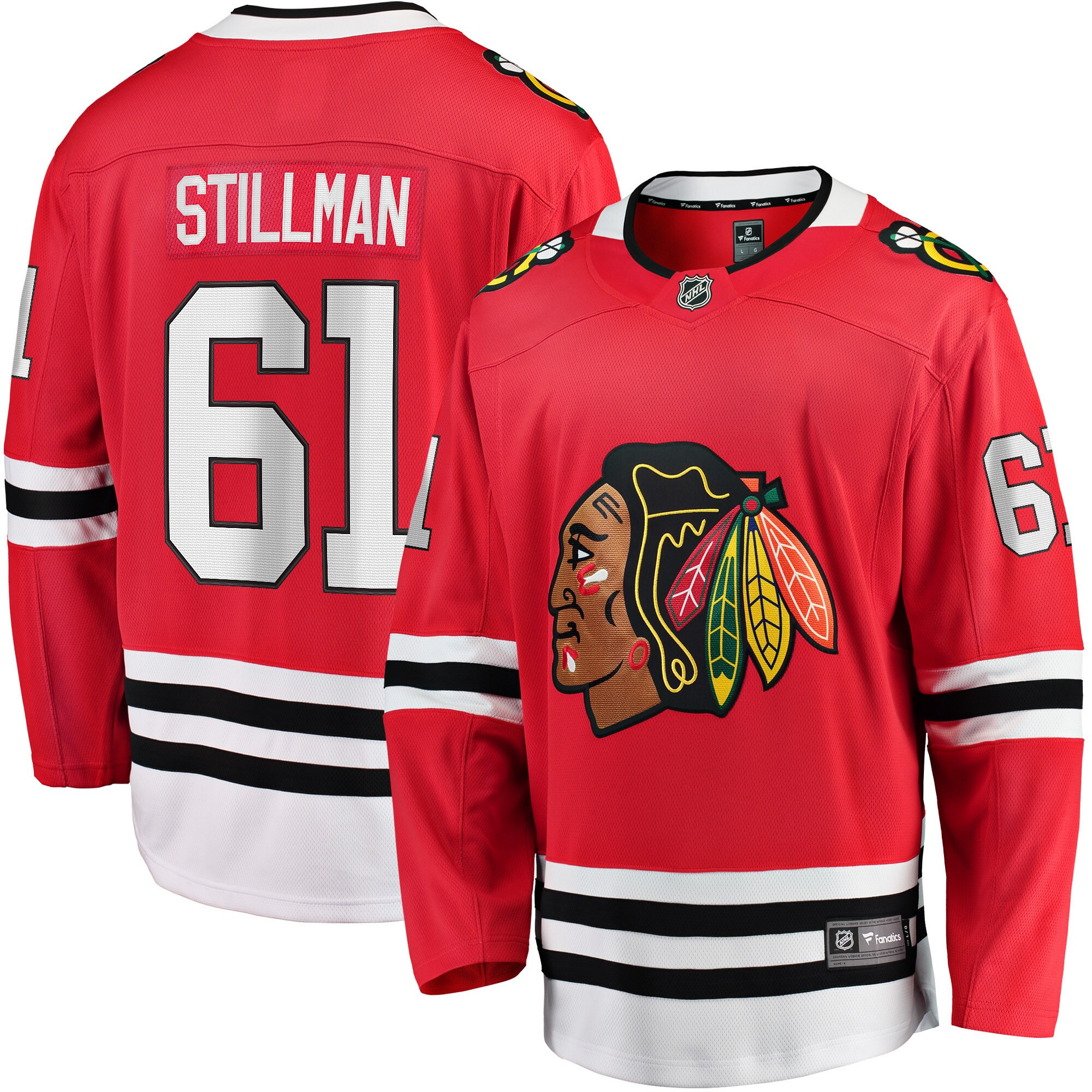 Riley Stillman Chicago Blackhawks Fanatics Branded Home Breakaway Player Jersey - Red Nhl
