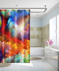Rise and Shine - Sun Shower Curtain - Waterproof for Bathroom Decor