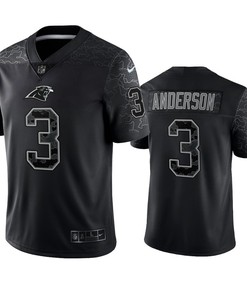 Robby Anderson 3 Carolina Panthers Black Reflective Limited Jersey - Men