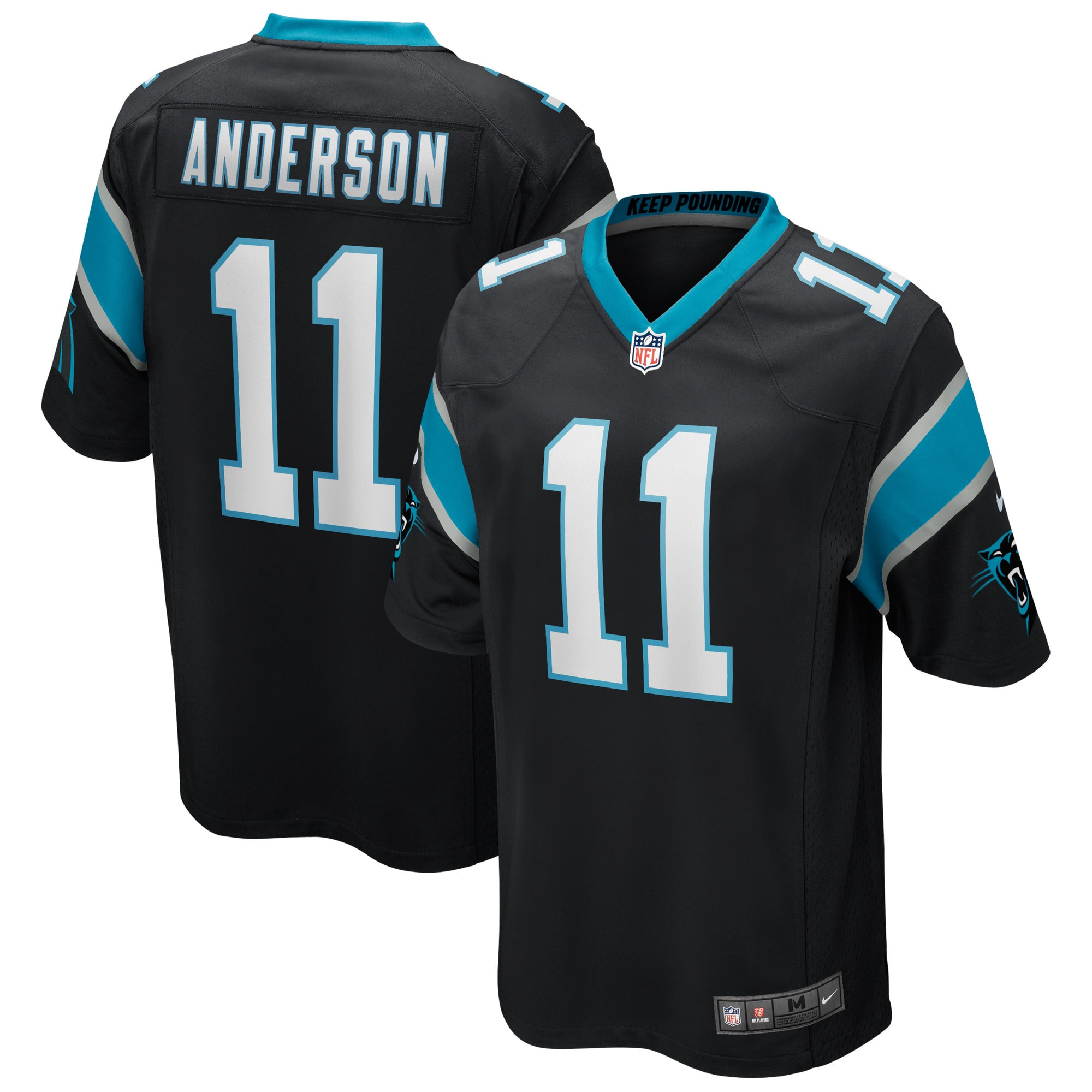 Robby Anderson Carolina Panthers Game Player Jersey - Black Nfl