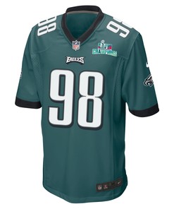 Robert Quinn 98 Philadelphia Eagles Super Bowl LVII Champions Men Game Jersey - Midnight Green
