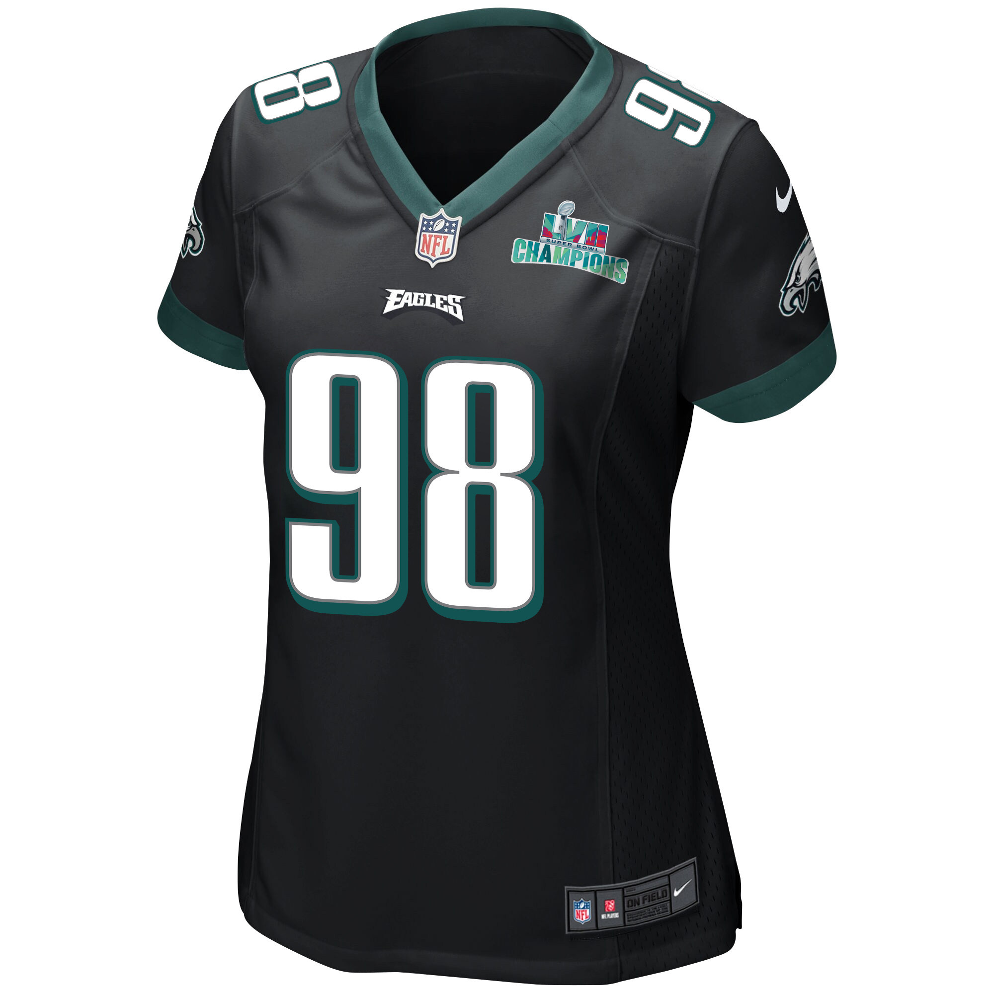 Robert Quinn 98 Philadelphia Eagles Super Bowl LVII Champions Women Game Jersey - Black