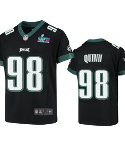 Robert Quinn 98 Philadelphia Eagles Youth Super Bowl LVII Game Jersey - Black