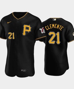 Roberto Clemente Day Pirates 21 Roberto Clemente Black Jersey