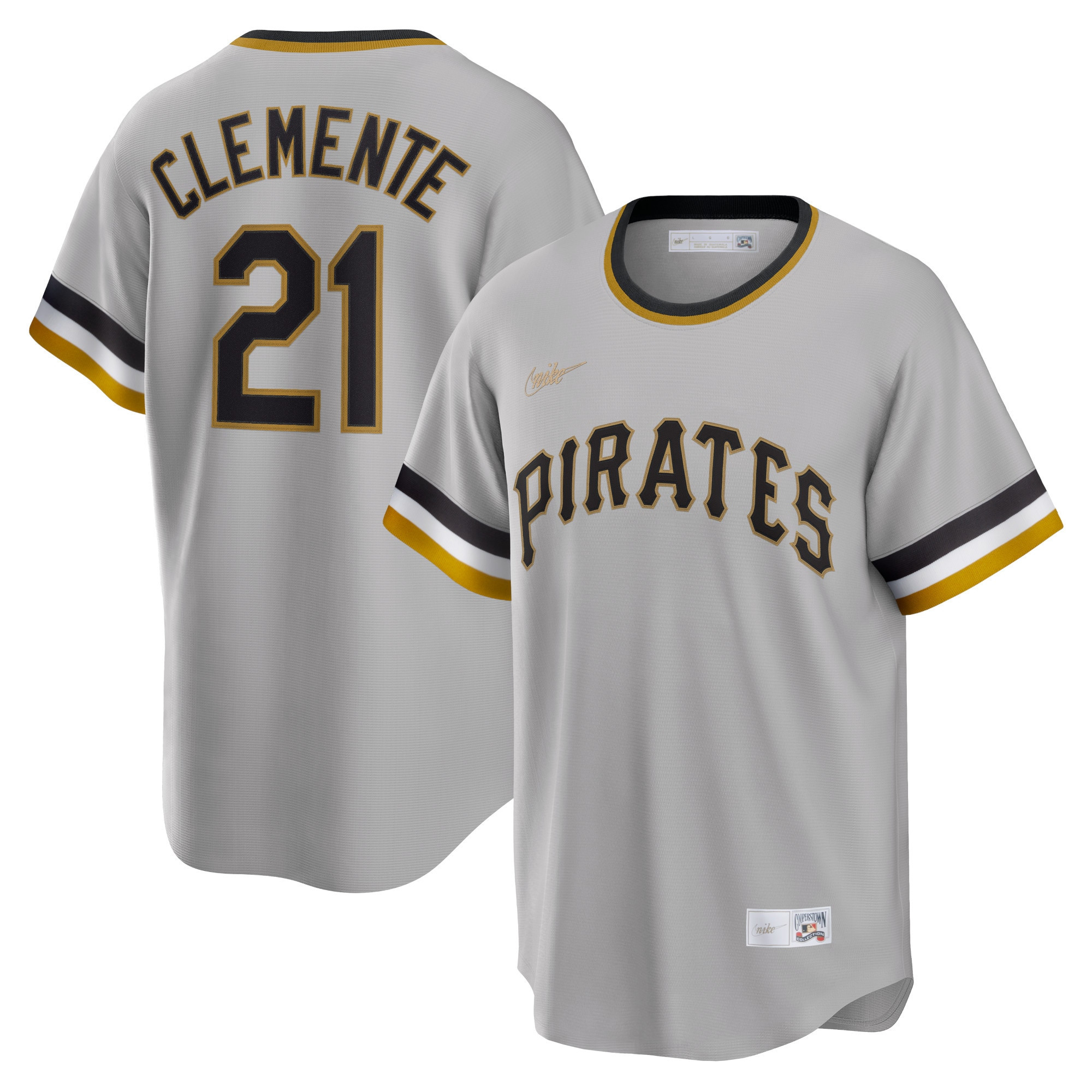 Roberto Clemente Pittsburgh Pirates Road Cooperstown Collection Player Jersey - Gray Mlb