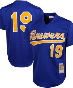 Robin Yount Milwaukee Brewers Mitchell & Ness Cooperstown Mesh Batting Practice Jersey - Royal Mlb