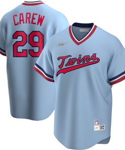 Rod Carew Minnesota Twins Road Cooperstown Collection Player Jersey - Light Blue Mlb