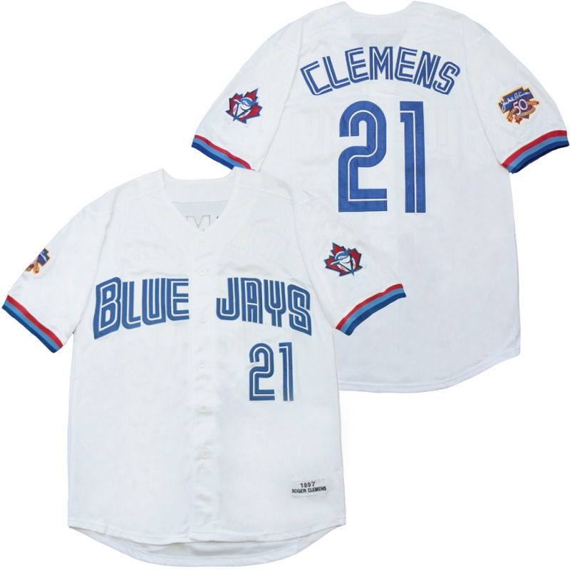 Roger Clemens #21 Toronto Blue Jays 2020 Mlb White Jersey