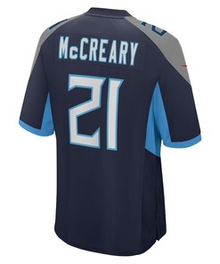 Roger McCreary Tennessee Titans Game Player Jersey - Navy