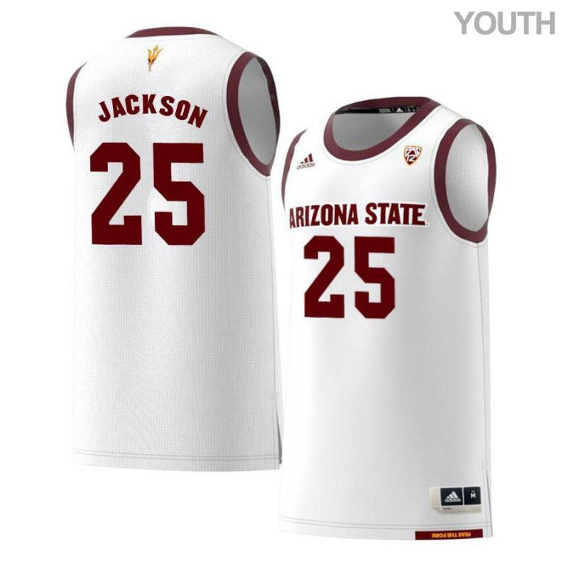 Romaine Jackson 25 Arizona State Sun Devils Retro Basketball Youth Jersey - White