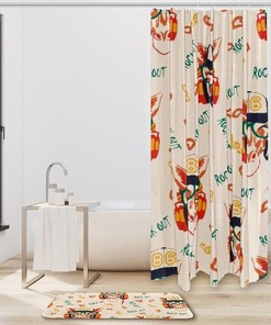 Romantic Christmas Deer Elk Shower Curtain in Waterproof Fabric for Bathroom Decor