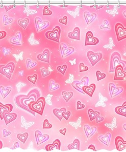 Romantic Hearts Valentine's Day Shower Curtain