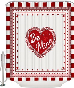 Romantic Love Hearts Chessboard Shower Curtain | Home Decor Bathroom Curtain