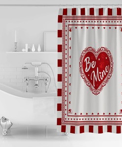 Romantic Love Hearts Chessboard Shower Curtain | Home Decor Bathroom Curtain