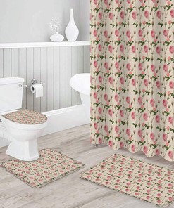 Romantic Rose Theme Shower Curtain for a Valentine’s Bathroom Decor