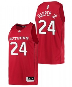 Ron Harper Jr. 24 Rutgers Scarlet Knights 2022 College Basketball Men Jersey - Scarlet