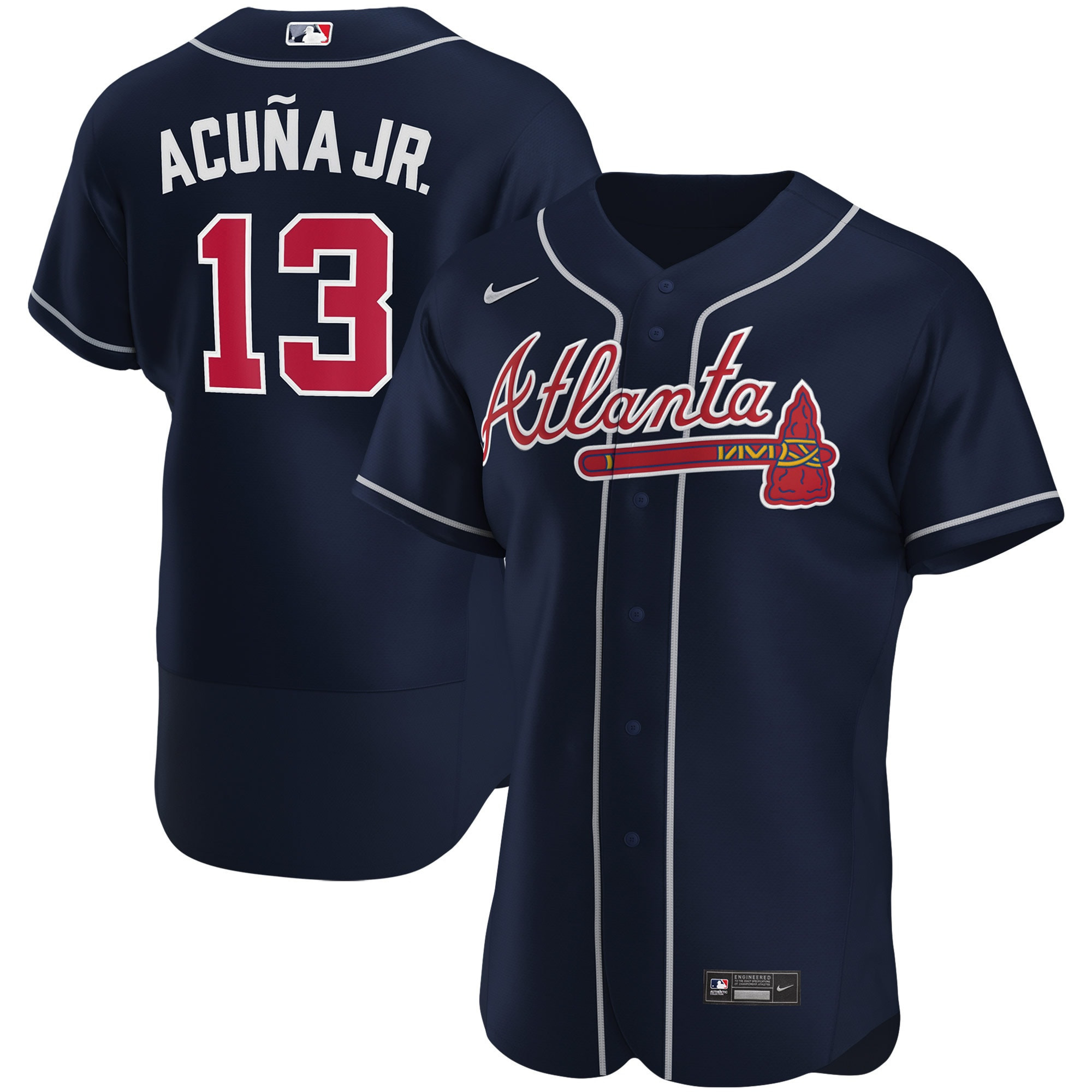 Ronald Acuna Jr Atlanta Braves Alternate Authentic Player Jersey Navy Mlb