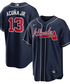 Ronald Acuna Jr Atlanta Braves Alternate Replica Player Name Jersey Navy Mlb