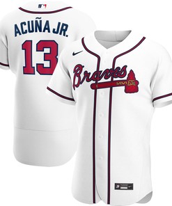 Ronald Acuna Jr. Atlanta Braves Home Authentic Player Jersey - White Mlb