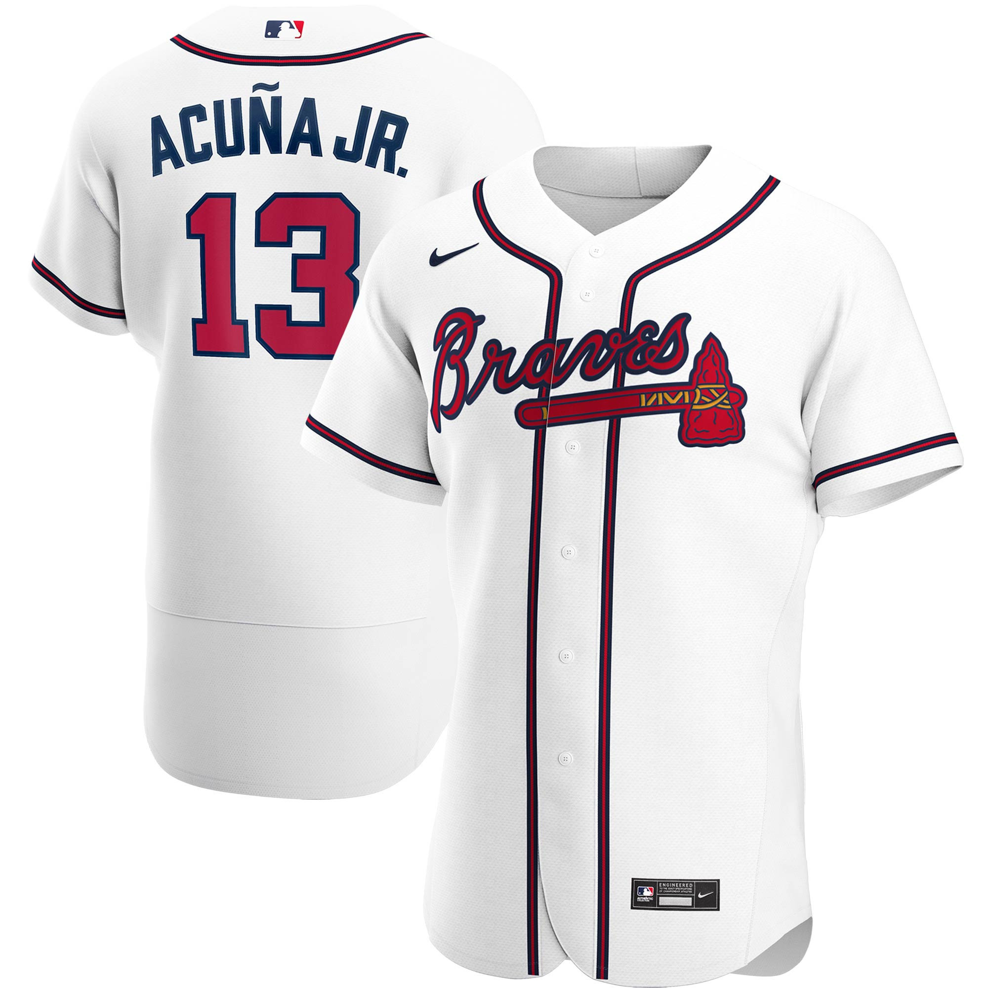 Ronald Acuna Jr. Atlanta Braves Home Authentic Player Jersey - White Mlb