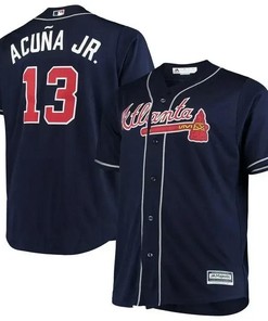 Ronald Acuna Jr. Jersey, Atlanta Braves Big Tall Alternate Cool Base Player Jersey - Navy
