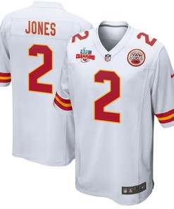 Ronald Jones 2 Kansas City Chiefs Super Bowl LVII Champions 3 Stars Men Game Jersey - White