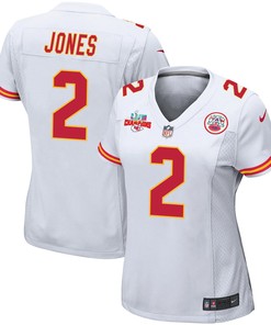 Ronald Jones 2 Kansas City Chiefs Super Bowl LVII Champions 3 Stars Women Game Jersey - White