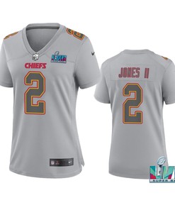 Ronald Jones II 2 Kansas City Chiefs Super Bowl LVII Atmosphere Jersey - Women Gray