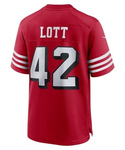 Ronnie Lott 42 San Francisco 49ers Retired Alternate Game Jersey - Scarlet