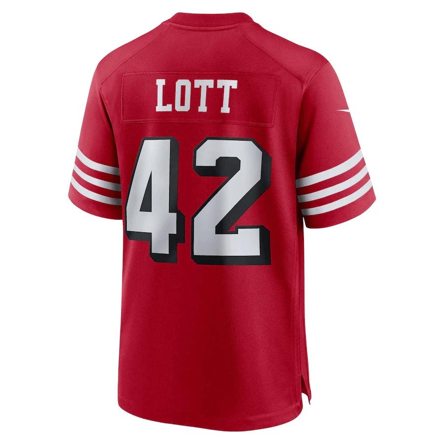 Ronnie Lott 42 San Francisco 49ers Retired Alternate Game Jersey - Scarlet