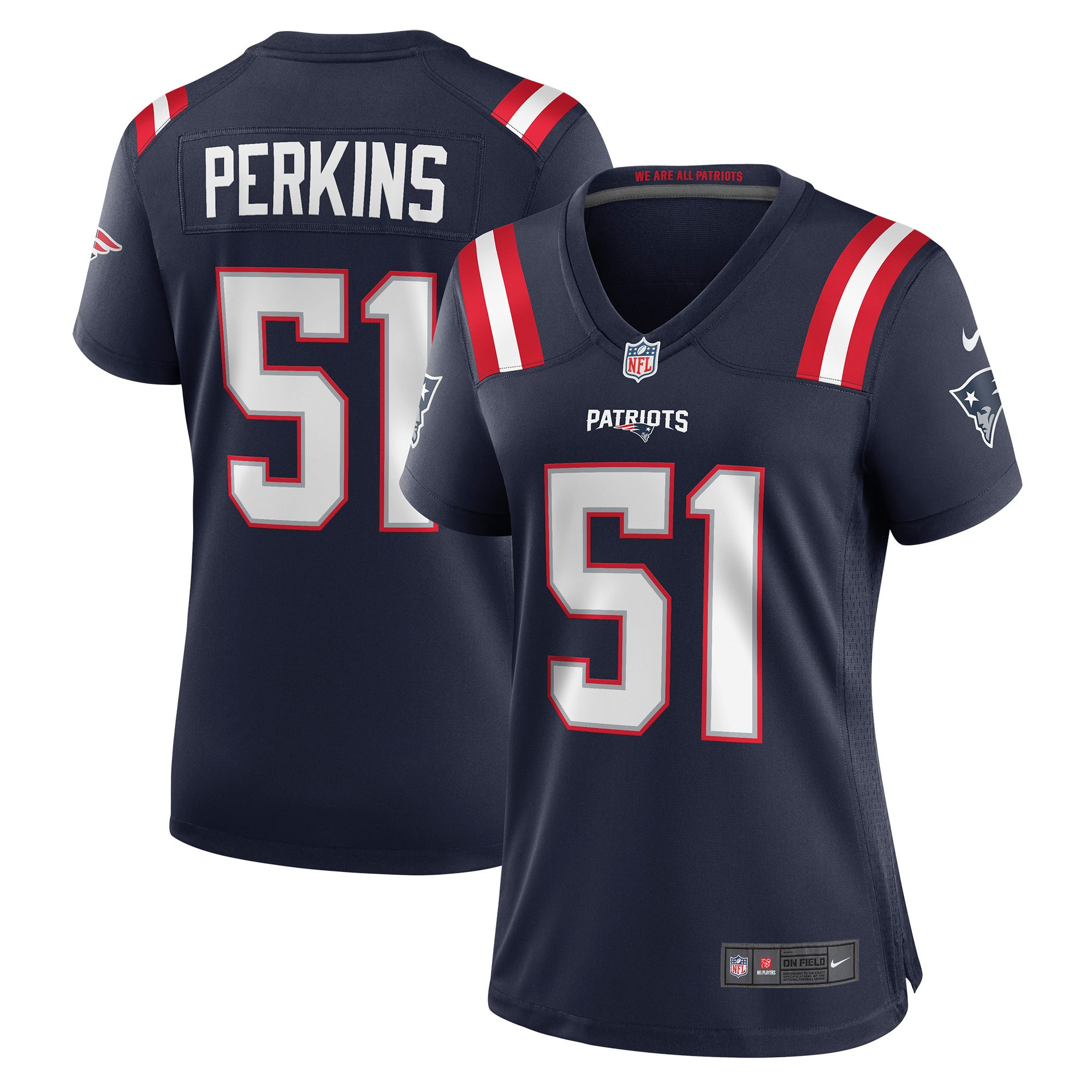 Ronnie Perkins New England Patriots Womens Game Jersey - Navy Nfl