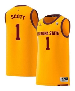 Roosevelt Scott 1 Arizona State Sun Devils Retro Basketball Men Jersey - Yellow
