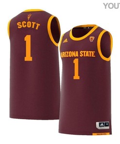 Roosevelt Scott 1 Arizona State Sun Devils Retro Basketball Youth Jersey - Maroon