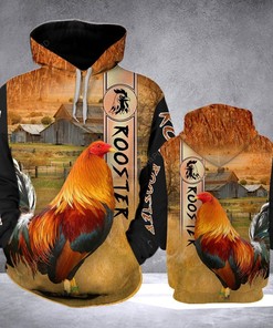 Rooster Ranch Grass 3D Hoodie Zip Hoodie