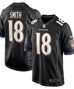 Roquan Smith 18 Baltimore Ravens Alternate Game Player Jersey - Black