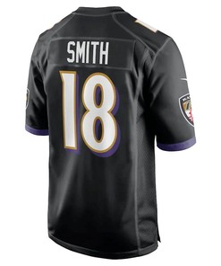 Roquan Smith 18 Baltimore Ravens Alternate Game Player Jersey - Black