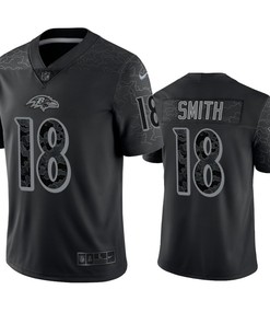 Roquan Smith 18 Baltimore Ravens Black Reflective Limited Jersey - Men