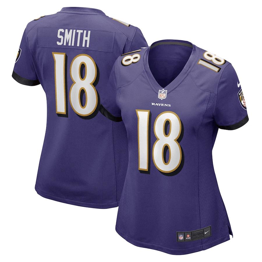 Roquan Smith 18 Baltimore Ravens Women's Game Player Jersey - Purple