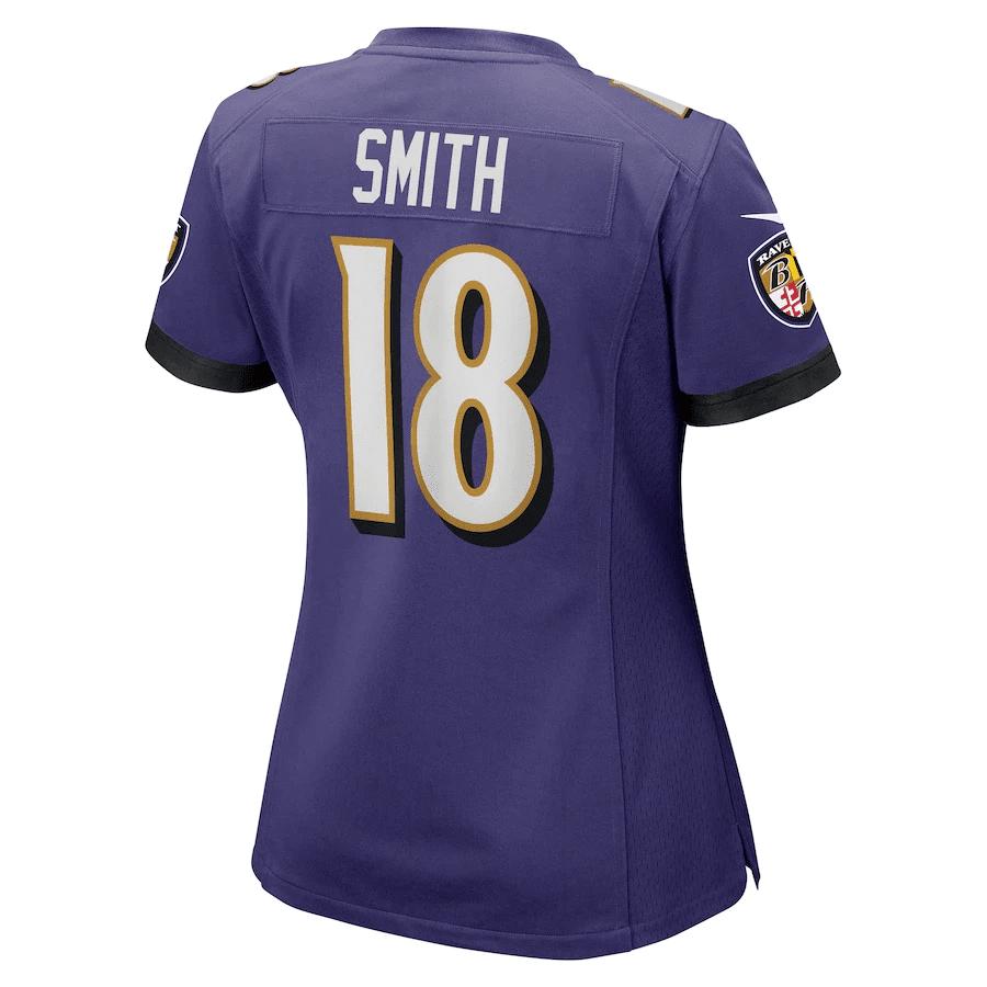 Roquan Smith 18 Baltimore Ravens Women's Game Player Jersey - Purple