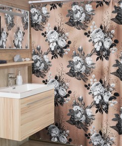 Rose Gold Gothic Shower Curtain for Dark Bathroom Decor
