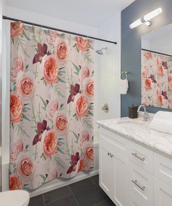 Roses Shower Curtain, Floral Design for Bathroom Decor and Housewarming Gift