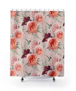 Roses Shower Curtain, Floral Design for Bathroom Decor and Housewarming Gift
