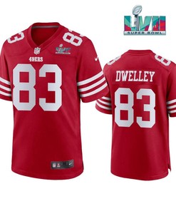 Ross Dwelley 82 San Francisco 49Ers Super Bowl LVII Men Game Jersey- Scarlet